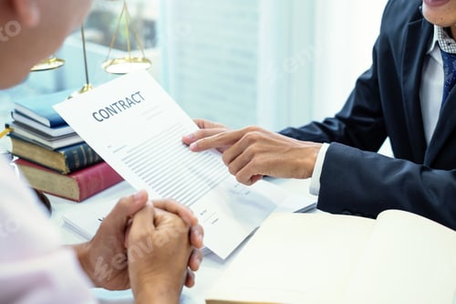 Preview: Businessman and lawyer talked about the contract. Legal concept and contract.