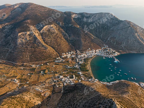 Preview: aerial view of Kamares, sifnos greek island