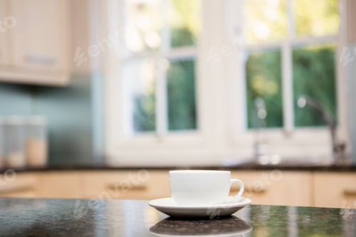 Preview: View of white cup on kitchen counter