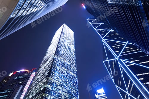 Preview: Crorporate building to sky at night