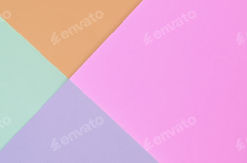 Preview: Texture background of fashion pastel colors. Pink, violet, orange and blue geometric pattern papers.