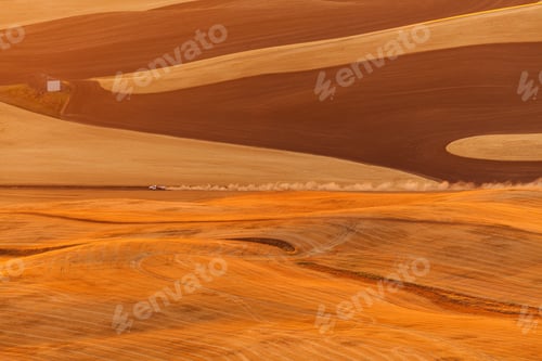 Preview: 54563,Aerial view of rural farmland, Washington, United States