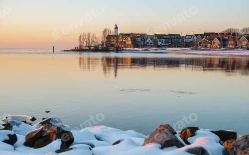 Preview: Lighthhouse of Urk Netherlands during sunset in the Netherlands