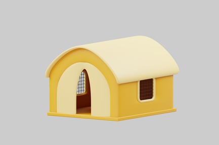 Preview: Yellow structure with rounded roof and arched doorway