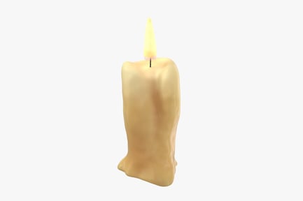 Preview: Medieval Wax Candle with Flame