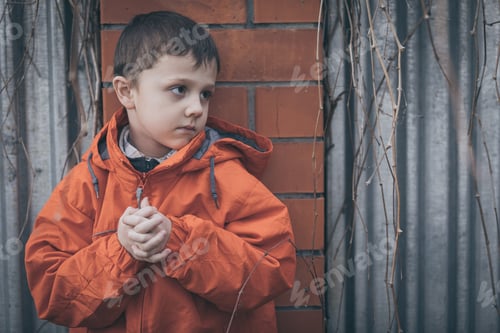 Preview: Portrait of sad little boy