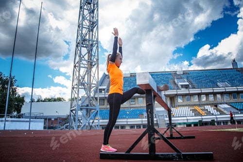 Preview: Female in sportswear doing exercises