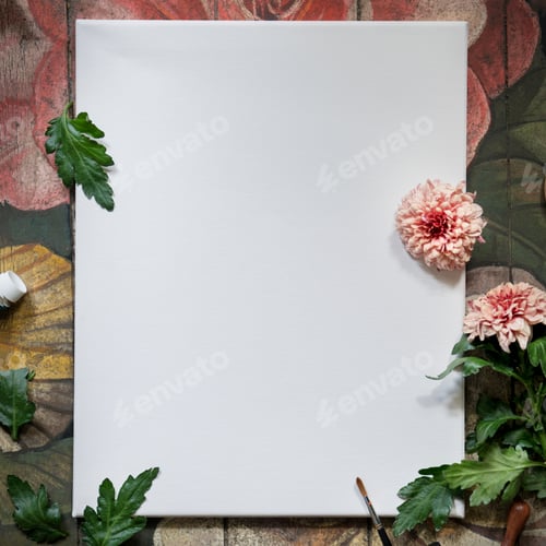Preview: Chrysanthemum pip salmons with white canvas