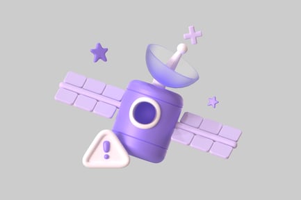 Preview: Satellite with antenna, plus sign, and exclamation mark