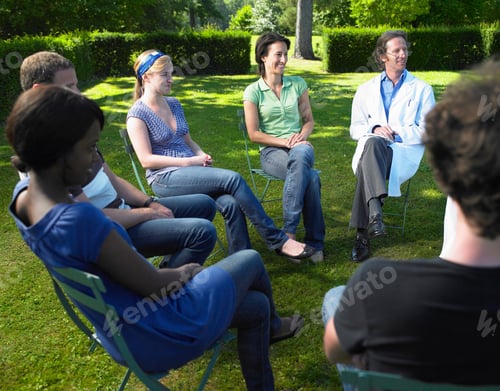 Preview: Circle of people sitting on chairs