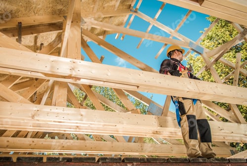 Preview: Skeleton Wood Frame Of House Building