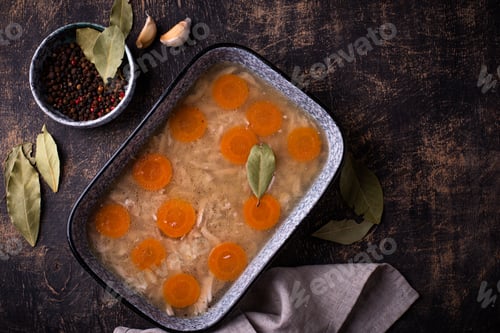 Preview: Aspic with chicken meat and carrot