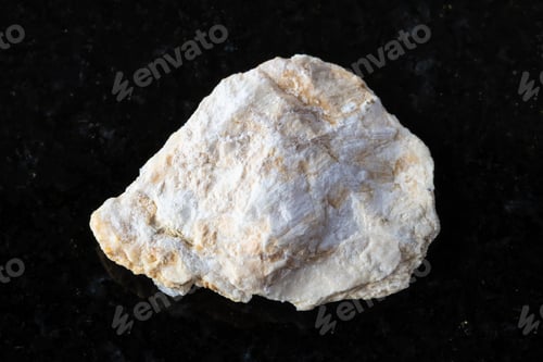 Preview: sample of raw xonotlite mineral on black granite