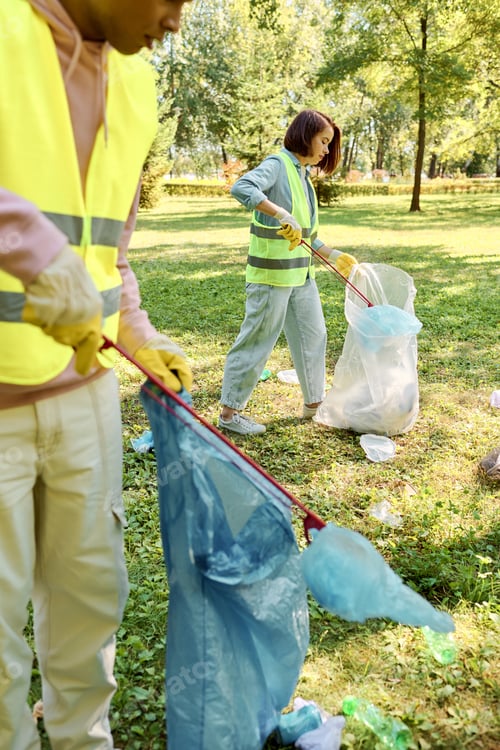 Preview: Harmony in Action: Diverse Couple Cleaning Park