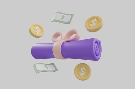 Preview: Diploma scroll with money accompanying