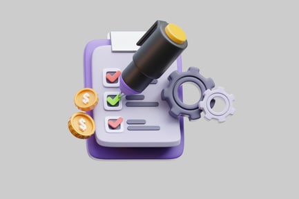 Preview: Task checklist with gears and pen