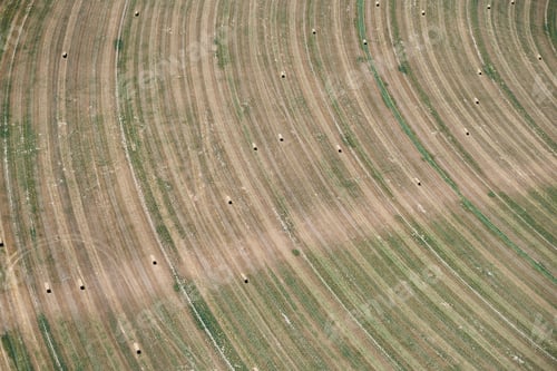 Preview: USA, Aerial photograph of contour farming after harvest in Western Nebraska