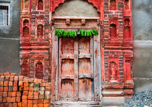 Preview: An old medieval door in a historic building