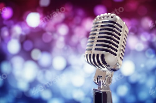 Preview: Vintage microphone on stage