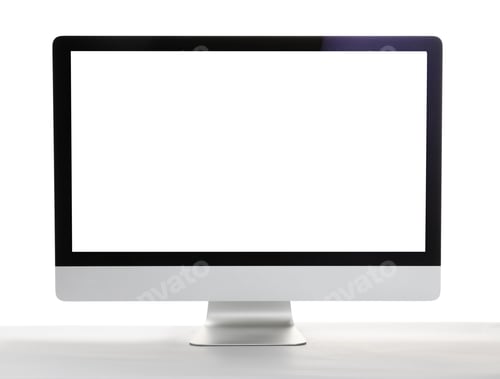 Preview: Computer monitor isolated on white. Modern technology