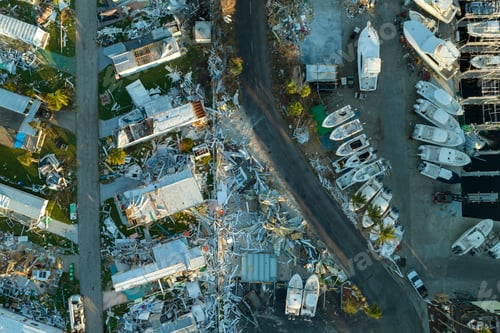 Preview: Wind damage of private houses after hurricane swept through Florida