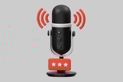 Preview: Podcast microphone with stars icon