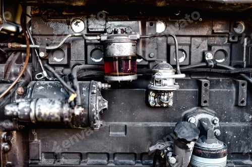 Preview: detail and fragment of an auto engine