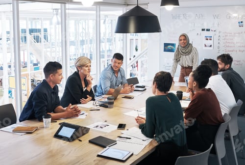 Preview: Shot of a group of businesspeople having a meeting in a modern office