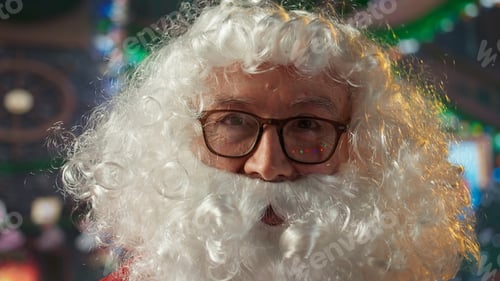Preview: POV of Santa Claus talking to kids around the world on video call online