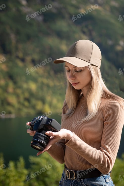 Preview: A Young Girl In Nature By A Mountain Lake
