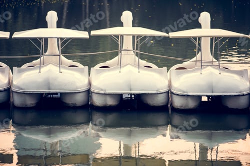 Preview: Swan paddle boats in a lake