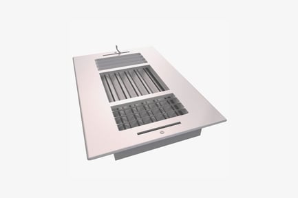 Preview: Rectangular air vent cover with grid openings and hooks