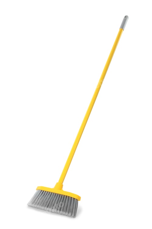 Preview: Plastic broom isolated on white. Cleaning tool