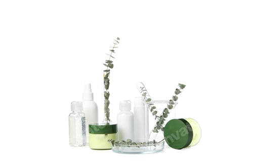 Preview: Concept of bodycare, beauty products, isolated on white background