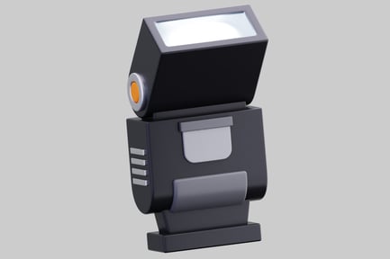 Preview: 3D Render Of Camera Speedlight Flash Unit
