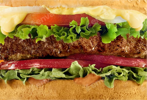 Preview: Cheeseburger macro close-up