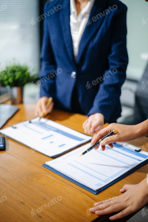 Preview: Business people meeting at office writing notes about sticky notes Laptop,tablet Planning and