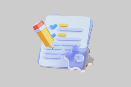 Preview: Task list with gear, pencil