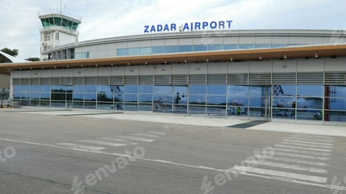 Preview: Rear view of external facade at Zadar airport in Croatia