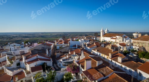Preview: High angle shot of a lot of buildings in the village of Avis Alentejo, Portugal