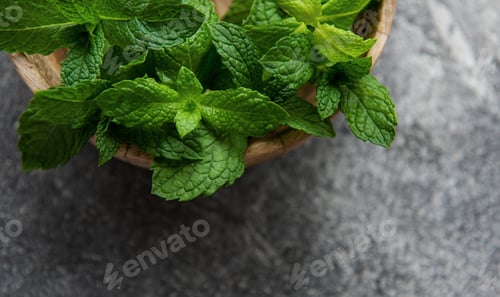 Preview: Close view of fresh mint leaves