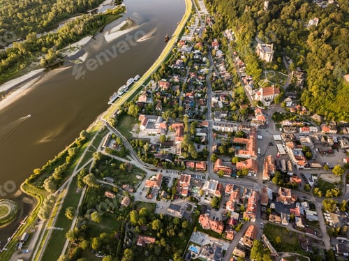 Preview: Aerial drone photograph of Kazimierz Dolny, City in Poland.