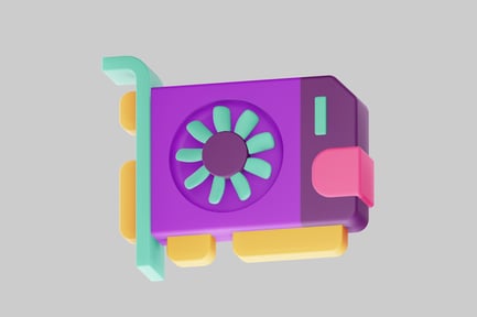 Preview: Graphics card with central fan and multicolored components