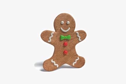 Preview: Gingerbread figure with bowtie and buttons