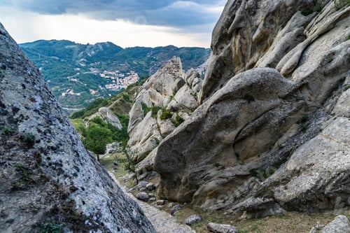 Preview: Rocky formation in Dolomiti Lucane Pietrapertosa, Basilicata, Italy