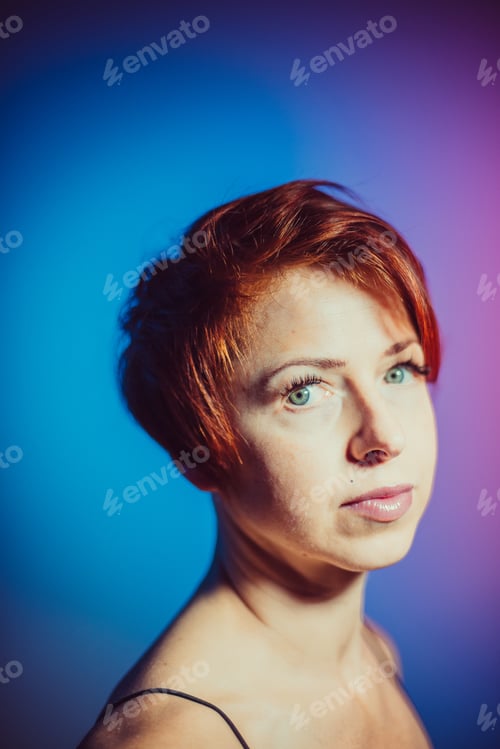 Preview: Portrait. Portrait Of A Woman With A Short Haircut