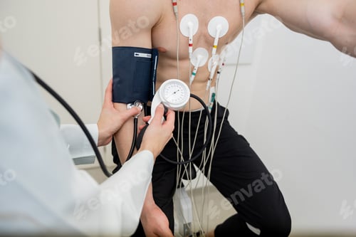 Preview: Patient undergoing complex cardiovascular examination in a clinical setting