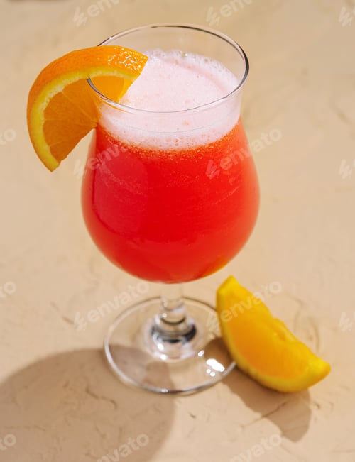 Preview: red alcohol cocktail on stone