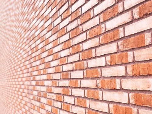 Visualização: Padrão geométrico urbano abstrato nas cores vermelha e rosa na horizontal