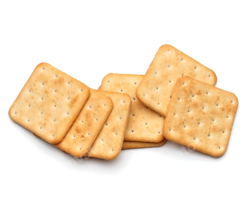 Preview: Dry cracker cookies isolated on white background cutout